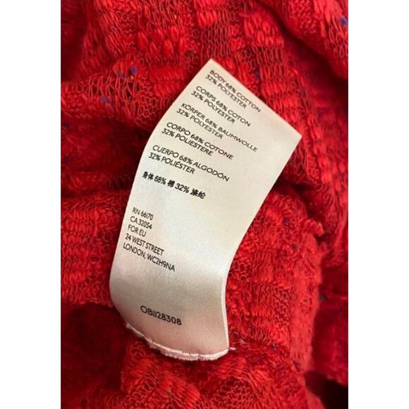 Free People BAJA BABE Pull Over Hacci Hoodie Surfer Sweater Top in Red S NWOT - Picture 7 of 7